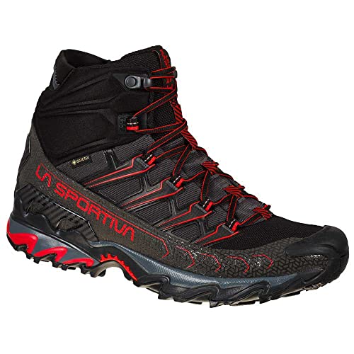 LA SPORTIVA Ultra Raptor II Mid GTX, Botas de Senderismo Hombre, Black/Goji, 42.5 EU