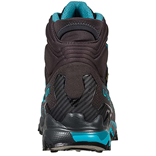 LA SPORTIVA Ultra Raptor II Mid Wide Woman GTX, Botas de Senderismo Mujer, Carbon/Topaz, 39 EU