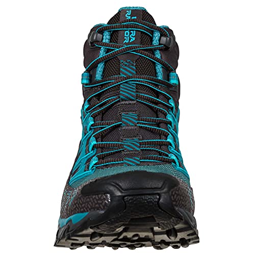 LA SPORTIVA Ultra Raptor II Mid Wide Woman GTX, Botas de Senderismo Mujer, Carbon/Topaz, 39 EU