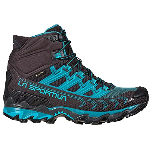 LA SPORTIVA Ultra Raptor II Mid Wide Woman GTX, Botas de Senderismo Mujer, Carbon/Topaz, 39 EU