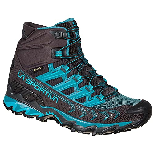 LA SPORTIVA Ultra Raptor II Mid Wide Woman GTX, Botas de Senderismo Mujer, Carbon/Topaz, 40 EU