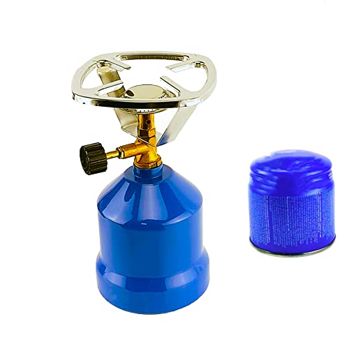 Lacosvi - Hornillo camping Gas Portátil Color Azul Con 1 Bombona de Gas 190g Perforable