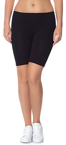 Ladeheid Pantalones Piratas Cortos Leggins 1/2 Ropa Deportiva Mujer LAMA04 (Negro13, 2XL/3XL)