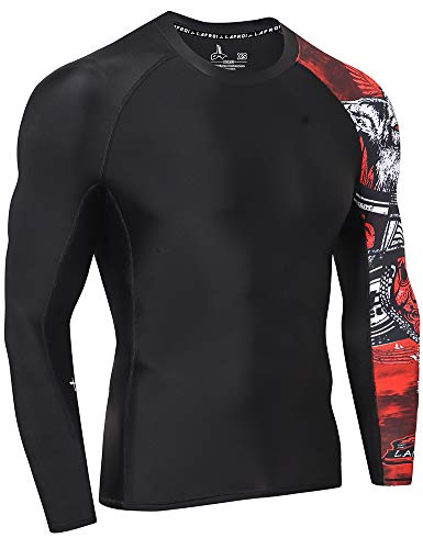 Lafroi - Camiseta térmica de licra, de compresión, para hombre, de manga larga, con protección UPF 50+, ajustada, modelo CLYYB