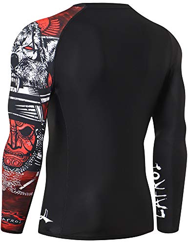 Lafroi - Camiseta térmica de licra, de compresión, para hombre, de manga larga, con protección UPF 50+, ajustada, modelo CLYYB