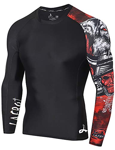 Lafroi - Camiseta térmica de licra, de compresión, para hombre, de manga larga, con protección UPF 50+, ajustada, modelo CLYYB