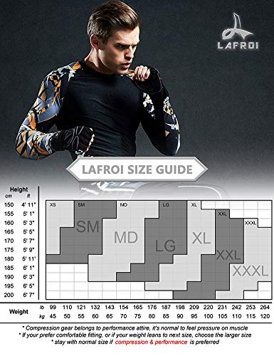 LAFROI - Camiseta térmica de Licra, de compresión, para Hombre, de Manga Larga, con protección UPF 50+, Ajustada, Modelo CLYYB, Hombre, Huelga asimétrica de Honor, L