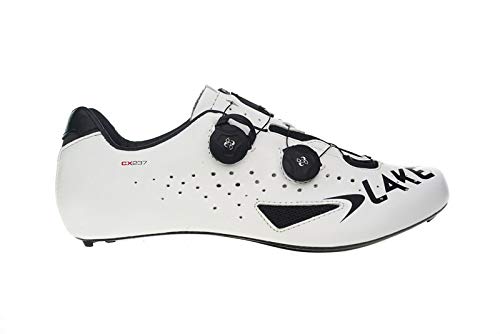 Lake - Cx237 - Zapatillas de Ciclismo Unisex para Adulto, Unisex Adulto, Zapatillas de Ciclismo, L3009529, Blanco/Negro, 41.5 EU