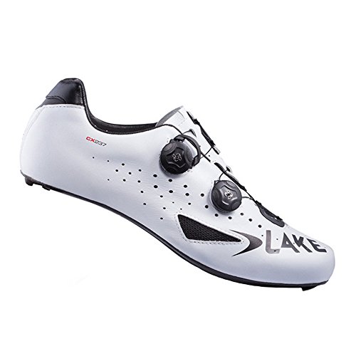 Lake - Cx237 - Zapatillas de Ciclismo Unisex para Adulto, Unisex Adulto, Zapatillas de Ciclismo, L3009529, Blanco/Negro, 41.5 EU