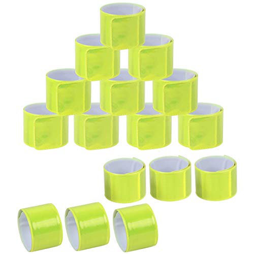 LAKIND Cintas Reflectantes 16PCS Banda Reflectante neón de Alta Visibilidad para Actividades Deportivas Tiras Fluorescentes 30 x 3CM (16pcs)