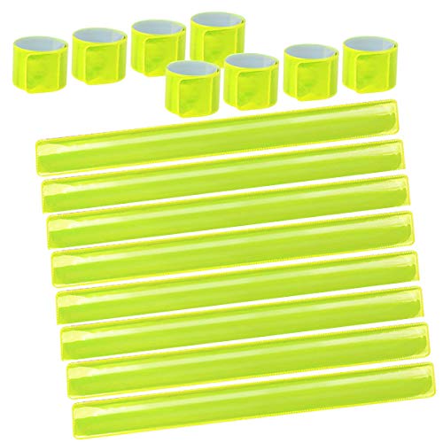 LAKIND Cintas Reflectantes 16PCS Banda Reflectante neón de Alta Visibilidad para Actividades Deportivas Tiras Fluorescentes 30 x 3CM (16pcs)