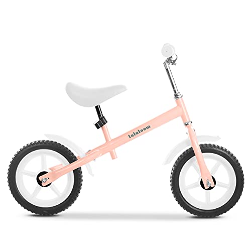 Lalaloom BERRY BIKE - Bicicleta sin pedales de aluminio para niños de 2 años (andador para bebe, correpasillos para equilibrio, manillar y sillín regulables con ruedas de goma EVA), color Rosa