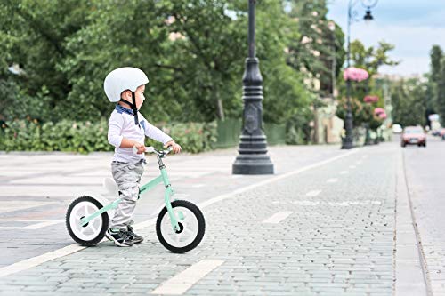 Lalaloom MINT BIKE - Bicicleta sin pedales de aluminio para niños de 2 años (andador para bebe, correpasillos para equilibrio, manillar y sillín regulables con ruedas de goma EVA), color Verde