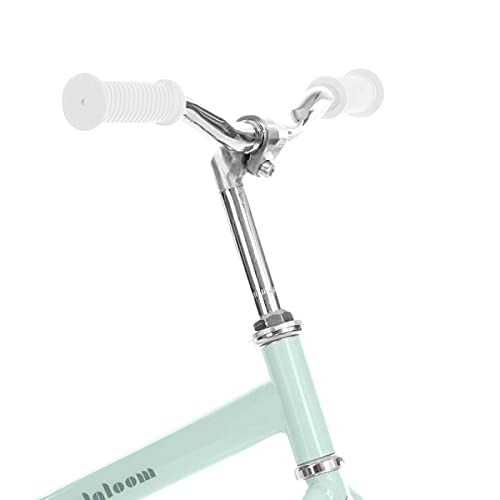 Lalaloom MINT BIKE - Bicicleta sin pedales de aluminio para niños de 2 años (andador para bebe, correpasillos para equilibrio, manillar y sillín regulables con ruedas de goma EVA), color Verde