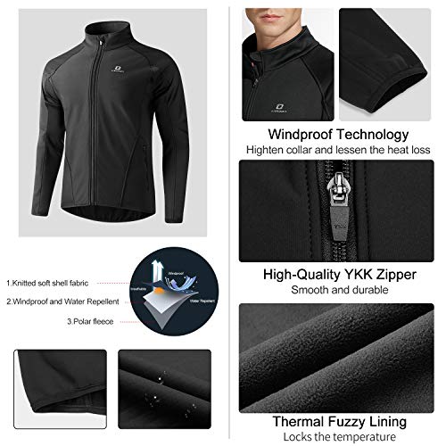 LAMEDA Chaqueta Ciclismo Invierno Hombre Cortavientos Bicicleta Ropa Térmica Ciclismo Softshell Repelente Al Agua con Forro Polar