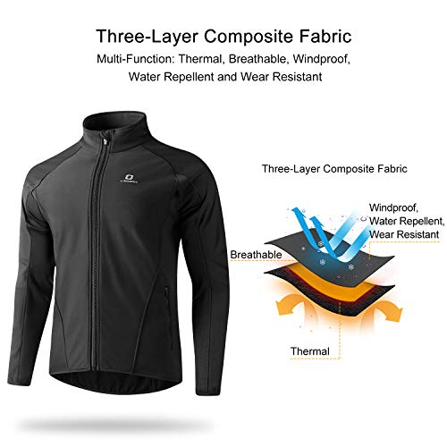 LAMEDA Chaqueta Ciclismo Invierno Hombre Cortavientos Bicicleta Ropa Térmica Ciclismo Softshell Repelente Al Agua con Forro Polar