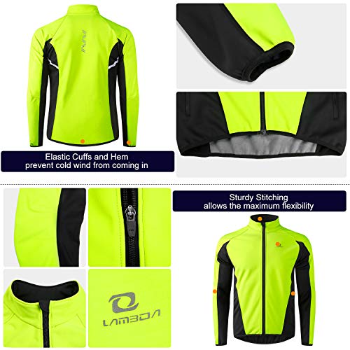 LAMEDA Chaqueta Ciclismo Invierno Hombre Cortavientos Bicicleta Ropa Térmica Ciclismo Softshell Repelente Al Agua con Forro Polar