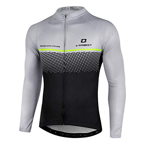 LAMEDA Maillot Ciclismo Hombre Jersey Bicicleta MTB Camiseta Ciclismo Térmica con Mangas Largas Ciclista para Entretiempo(3XL)