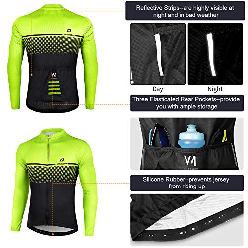 LAMEDA Maillot Ciclismo Hombre Ropa Camiseta Jersey Bicicleta MTB con Mangas Largas para Entretiempo Y Invierno