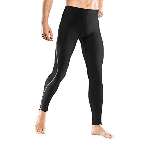 LAMEDA Pantalon Ciclismo Largo Hombre con Badana De Esponja Mallas Leggings Pantalón De Compresión Secado Rápido Transpirable Elástico para Bicicleta Ciclista(XL)