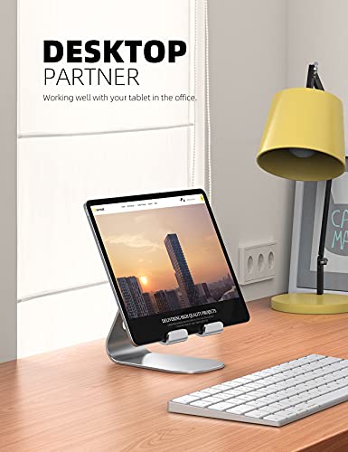 Lamicall Soporte Tablet, Multiángulo Soporte Tablet - Soporte Ajustable para Tablets para 2020 iPad Pro 10.5, 9.7, 12.9, iPad Mini 2 3 4, iPad Air, Air 2, Samsung Tab, iPhone, Otras Tablets - Plata