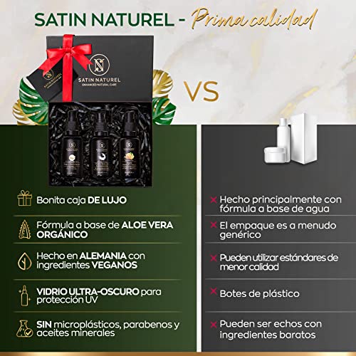 LANZAMIENTO Set Antiarrugas Orgánico – Serum de Retinol + Acido Hialurónico + Vitamina ACE – Crema Antiarrugas Mujer – Serum Facial Contorno de Ojos 3 x 30ml – Regalo Navidad