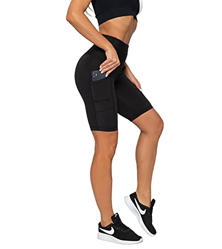 LAPASA Pantalón Corto Deportivo para Mujer, Leggings con Bolsillos Laterales, Pantalones de Yoga y Ejercicio L52B1 Versión 2021