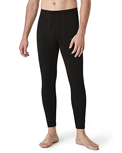 LAPASA Pantalones Térmicos de Peso Medio 100% Lana Merino para Hombre Pantalones Largos Transpirables M68 L Peso Medio: Negro