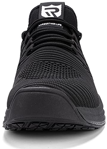 LARNMERN Zapatillas de Running para Hombre Antideslizante Zapatos para Correr y Asfalto Aire Libre y Deportes Calzado（Negro 42）