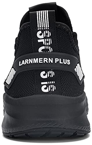 LARNMERN Zapatillas de Running para Hombre Antideslizante Zapatos para Correr y Asfalto Aire Libre y Deportes Calzado（Negro 42）