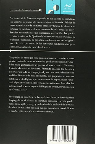 Las épocas de la literatura española (Ariel Letras)