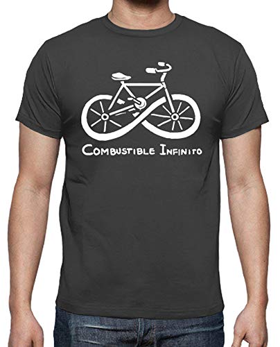 latostadora Camiseta Combustible Infinito Bicicleta ecológica - Camiseta Hombre clásica, Gris ratón Talla S