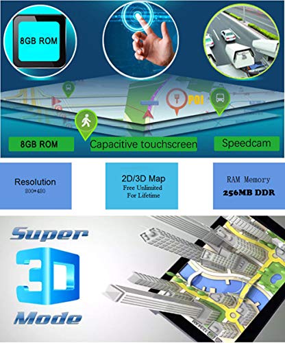 LAYDRAN Sistema de navegación GPS para camión, portátil, satélite, de 7 pulgadas, con cámara de velocidad y pantalla táctil de guía de voz y mapa de navegador de por vida de la UE 46 países 2020