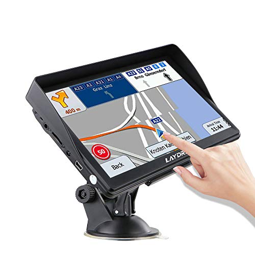 LAYDRAN Sistema de navegación GPS para camión, portátil, satélite, de 7 pulgadas, con cámara de velocidad y pantalla táctil de guía de voz y mapa de navegador de por vida de la UE 46 países 2020