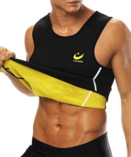 LAZAWG Chaleco de Sauna para Hombre, Entrenador de Cintura Adelgazante, Camiseta sin Mangas de Neopreno para Sudor Caliente, sin Cremallera, Control de Abdomen, Quemador de Grasa para pérdida