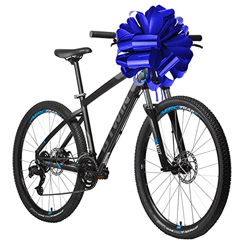 Lazo de Regalo Grande para Coche, Cajas Grandes, Envoltorio Regalo 45cm. Decoración para Bodas, Regalo Televisión, Bicicleta, Cumpleaños (Azul)