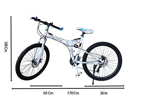 LAZY SPORTS Bicicleta Montaña Plegable con Aluminio Reforzado Ligero (Blanco)