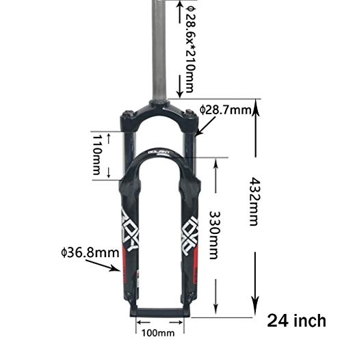 LBBL Horquilla de suspensión MTB Bicicleta de Montaña Horquilla Para Bicicleta MTB Horquilla 26 Pulgadas Amortiguador Carrera 100 Mm