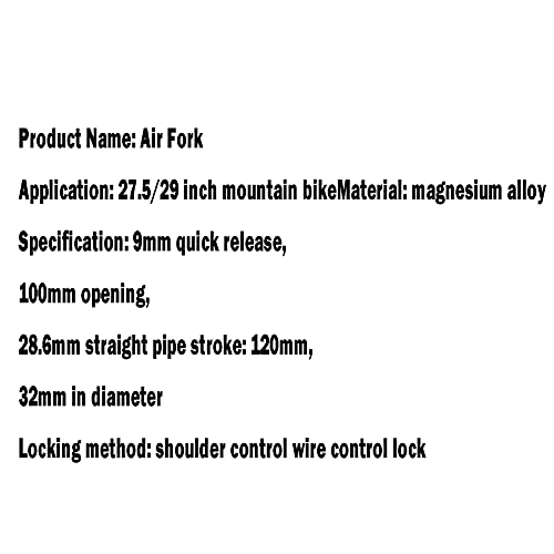 LBBL Horquilla Delantera Bicicleta montaña Horquilla Delantera, Suspensión Presión Aire Tubo Recto No Amortiguado Horquilla Delantera Control Hombro La Horquilla Aire Aleación Magnesio 27,5/29 Pulga