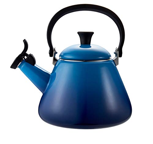 Le Creuset Kone Tetera, Acero esmaltado/Mango fenólico, Azul Marseille, 1,6 L