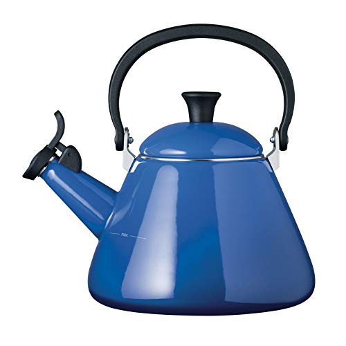 Le Creuset Kone Tetera, Acero esmaltado/Mango fenólico, Azul Marseille, 1,6 L