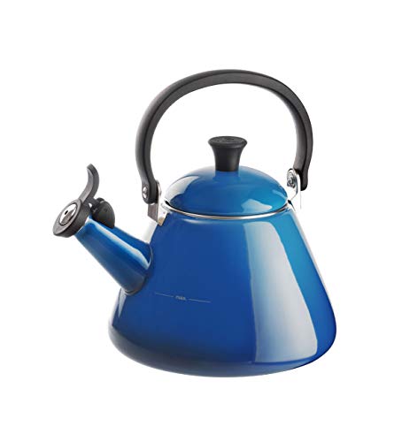 Le Creuset Kone Tetera, Acero esmaltado/Mango fenólico, Azul Marseille, 1,6 L