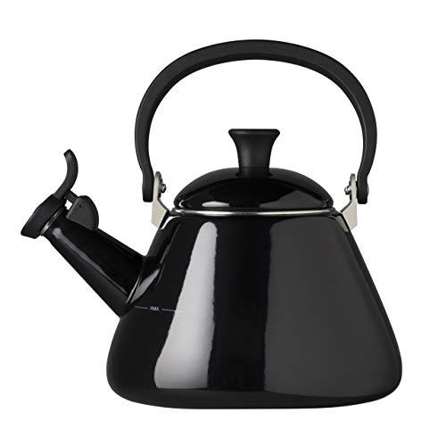 Le Creuset Tetera, Capacidad 1.6 L, Acero esmaltado y Mango fenólico, Kone, Negro