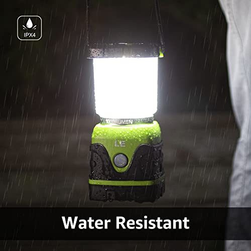 LE Linterna de Camping, Farol de Camping Regulable 1000 Lumen, 4 Modos Luz de Emergencia, Luces de Tienda Resistentes al Agua para Camping, Senderismo, Pesca, Cortes de Energía, 3 * D con Pilas