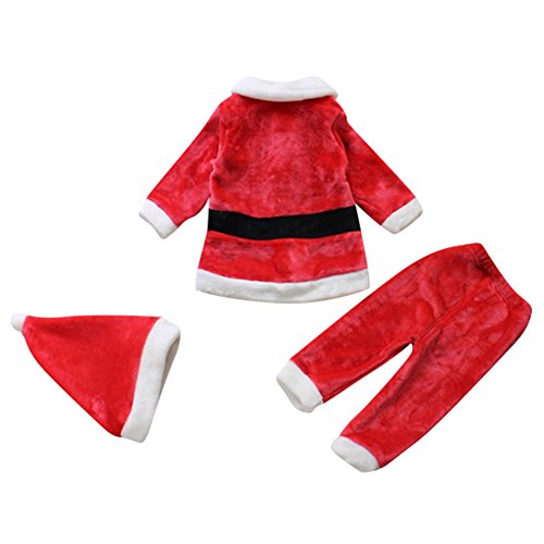 Le SSara Bebé 3pcs Navidad Santa Claus Traje Traje Sombrero + Capa + pantalón (3-6 Meses)