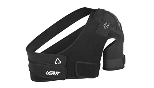 Leatt - Muñequera para hombro derecho con bandas de ajuste, tejidos acolchados y transpirables L-XL negro