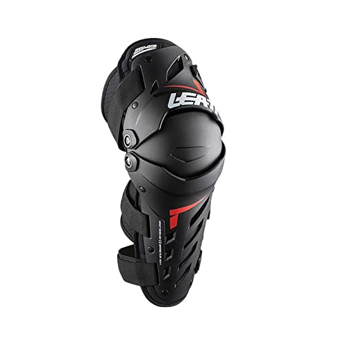 Leatt - Rodillera y espinilleras flexibles con revestimiento rígido y relleno de espuma suave 3Df Airfit antigolpes S-M Negro/Rojo