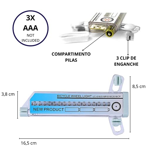 LED Luces de Rueda Bicicletas con 32 Patrones Diferentes | Accesorios de Bicicleta para los Radios Resistente al Agua con Luces de Seguridad para Una Conducción Segura