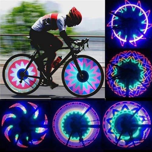 LED Luces de Rueda Bicicletas con 32 Patrones Diferentes | Accesorios de Bicicleta para los Radios Resistente al Agua con Luces de Seguridad para Una Conducción Segura