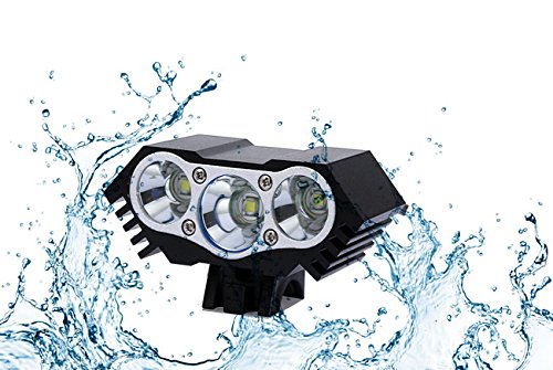 LED Luz de la Bicicleta Bici Linterna LáMPARA Torch Frontal Cabeza 3X CREE XM-L U2 /LED de Bicicleta Bicicleta luz(3 focos,4 Modos) con 2 x Luz Luces L ámpara Trasera para Bici Bicicleta